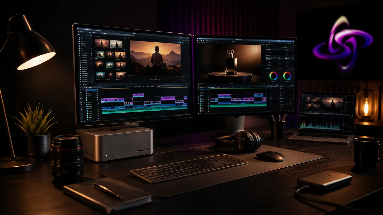 Video editing workflow in de Belcastro Records studio